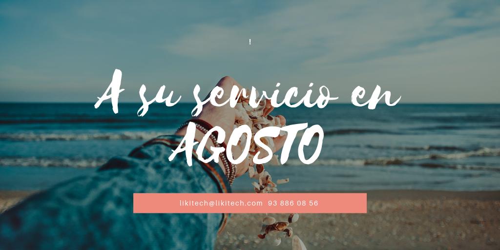 Likitech permanecerá abierto con el horario habitual durante todo el mes de agosto. Para cualquier duda o consulta no duden en ponerse en contacto con nosotros/as.  #BienvenidoAgosto