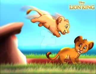 Me pouncing on an unsuspecting <a href="/YoungSimbaCub/">Simba</a> to show my love and appreciation.