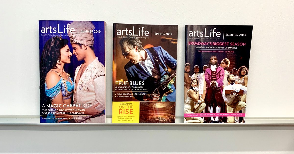 DrPhillipsCtr's tweet photo. Today in partnership with @WinterParkMag, we are celebrating our quarterly magazine, artsLife, for placing first in the Society of Professional Journalists Sunshine State Awards for Best Special Interest Publication. https://t.co/pcuV15G0Q4
