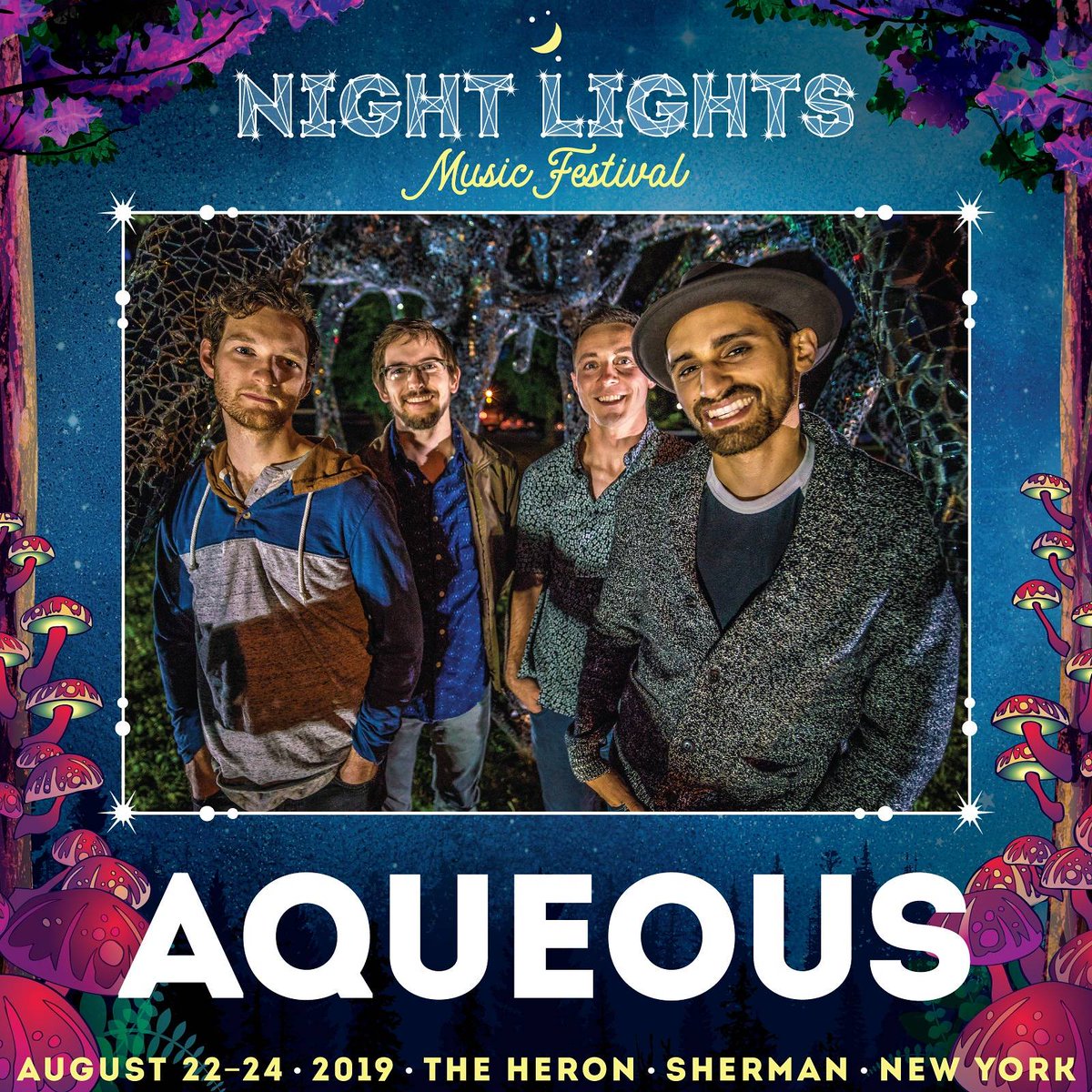 Night Lights is honored to Welcome Home Buffalo based groove rockers <a href="/AqueousBand/">Aqueous</a> for their 8th Night Lights appearance. 

For more information on Aqueous, general FAQ's and tickets, visit nightlightsfest.com

#nightlights2019 #nlmf19 #welcomehome #teamshweezy #aqueous