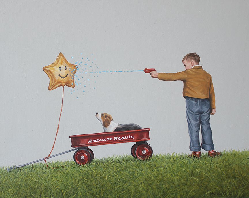 Amazing paintings from Ontario based painter Toni Hamel <a href="/ToniHamelArtist/">Toni Hamel</a> at tonihamel.net "American Beauty", oil on cradled panel, 16 x 20", 2018, © Toni Hamel #art #ToniHamel #AmericanBeauty