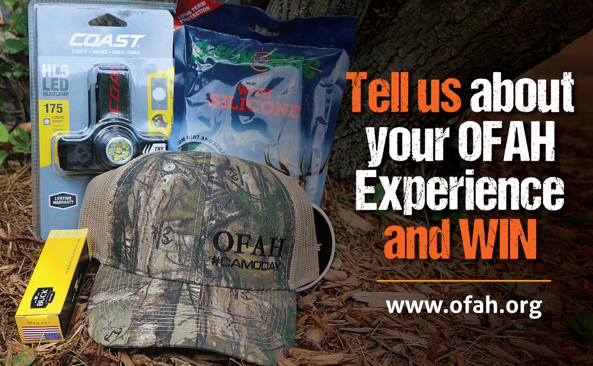 We want you to tell us about what you value most in the OFAH experience.

Complete this short survey to help us shape the future of the OFAH, and earn a chance to win one of two prize packs, including a limited-edition BUCK knife for your troubles.

surveymonkey.com/r/LSWPRDS