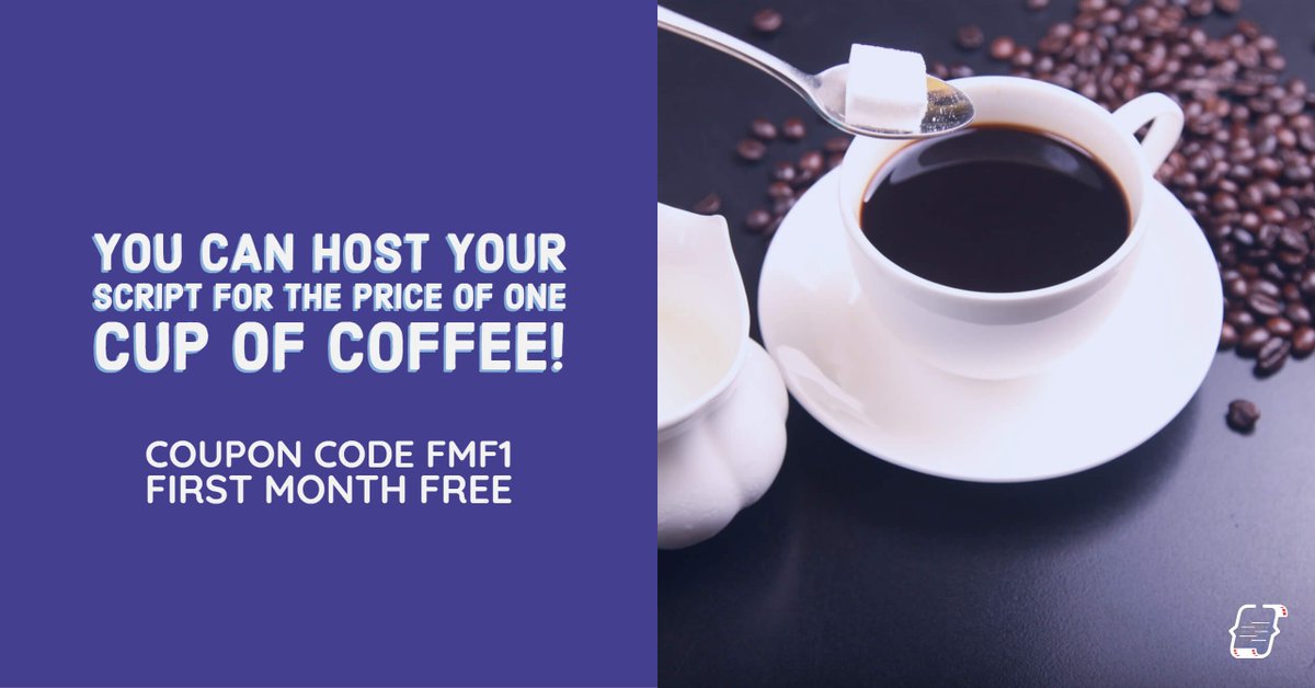 storydataio's tweet photo. Host a script for as little as a cup of coffee. First cup is on us, use coupon code FMF1, and get your script out there! Powerful stories, deserve powerful hosting. #screenwriter #Filmmaker #Producer #WGA https://t.co/PZsfXn3Hf4 https://t.co/wS30L9GbwP