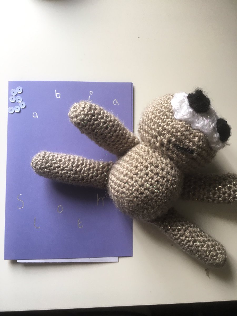 OutWithAnimals's tweet photo. Posted off Sabrina the Sloth 🐾to @postpals #postpal William M today 💌
Read her #story here: https://t.co/h7V05cYO88
Image description: a crocheted sloth sitting next to her purple name card
#charity #children #story #storytime #storytelling #childrensstory #childrenscharity https://t.co/SE3C6hqVl8