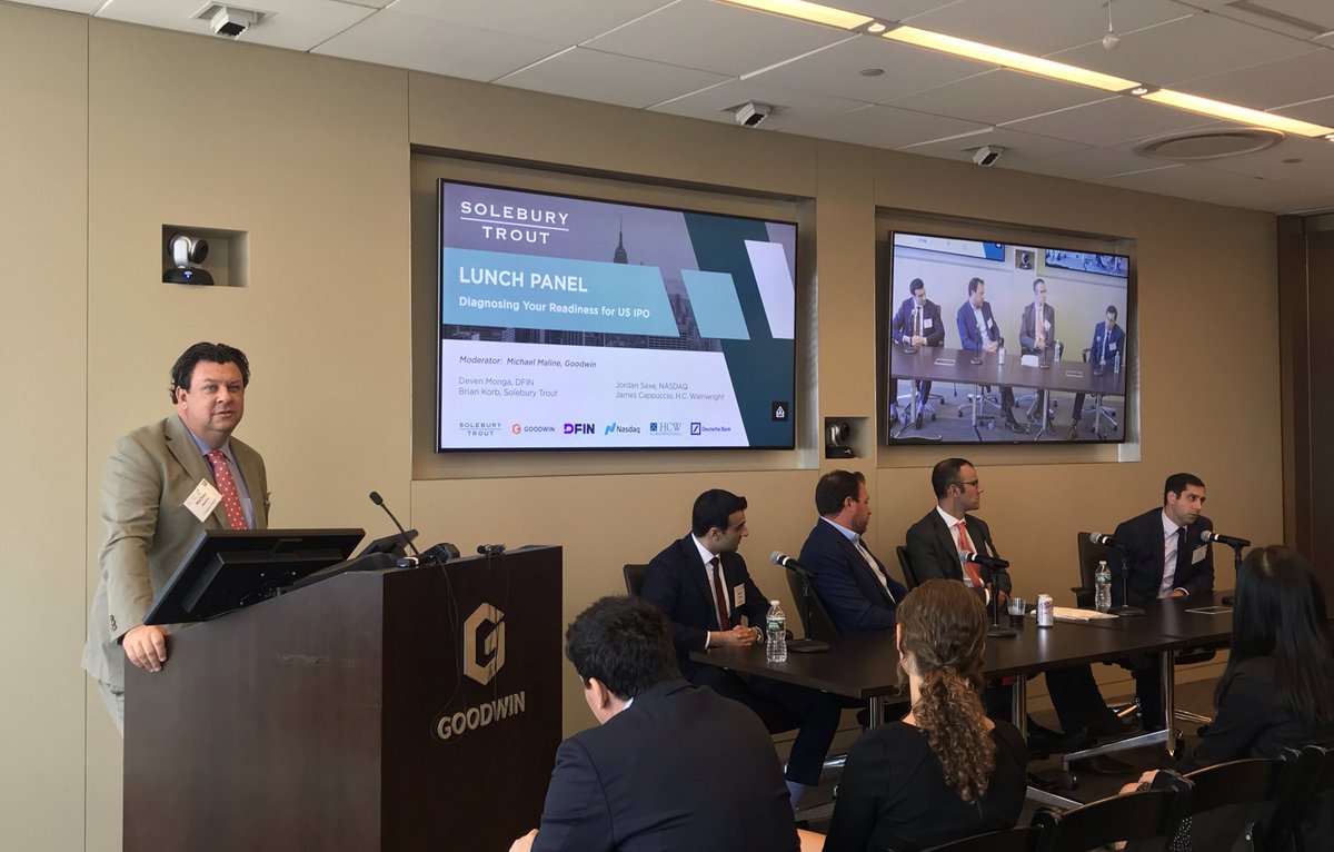 @GoodwinLaw #lifesciences partners Michael Bison, Michael Maline and Robert Puopolo participated in today’s @SoleburyTrout European Biotech Investor Day event hosted at #GoodwinNewYork
