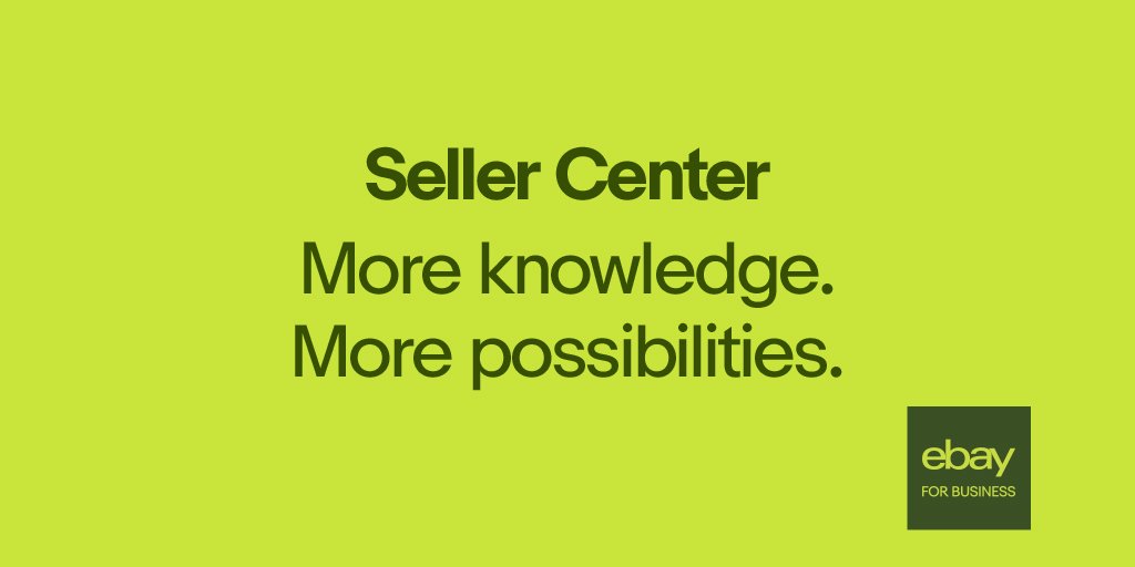 Ready to reach your selling potential? 📈Use the Seller Center to learn about everything from pricing guidance to global shipping. Check it out: ebay.com/sellercenter