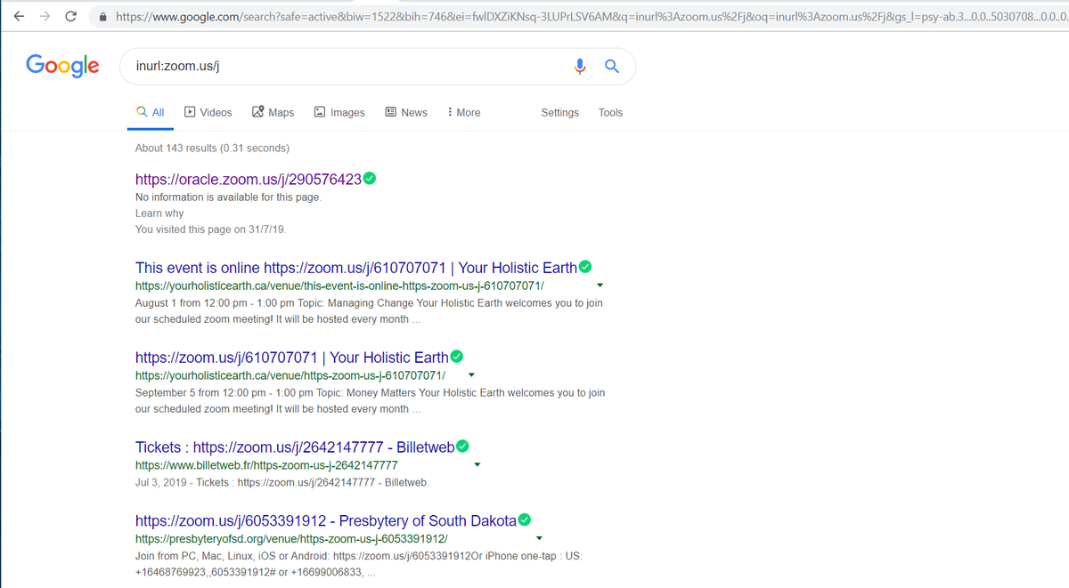 tiger_tigerboy's tweet photo. Time to attend Zoom meetings.
Part:1
Google:inurl:https://t.co/IdrMv9qIP4
Google:inurl:https://t.co/9OeH3dnXoD
Google:inurl:https://t.co/9OeH3dnXoD and intext:scheduled for
#osint #atopendoor #zoom #google_dork #dork #known_issue #personal_room #infosec #vulnerability https://t.co/Lz7oiPgidI