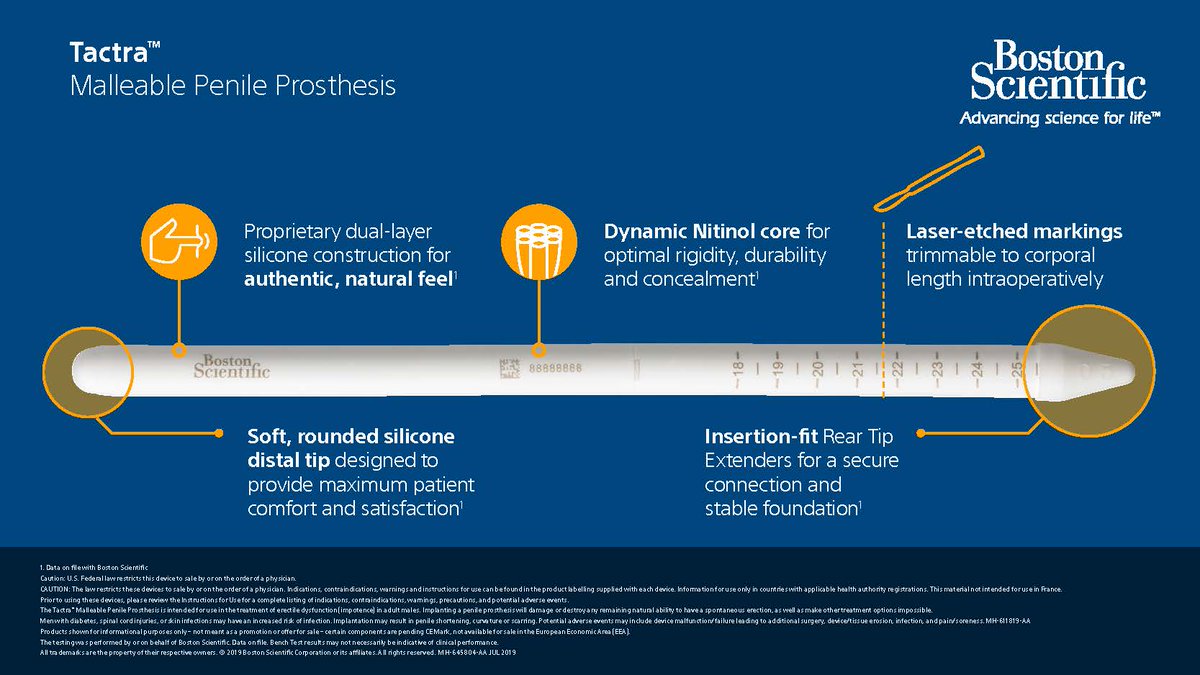 bsc_urology's tweet image. Are you sending ED patients home without treatment because they can’t receive an inflatable implant? Time to rethink options with the Tactra malleable, a new device with improved durability, rigidity, and concealability: bddy.me/2K8qT30 #RestoreMensHealth