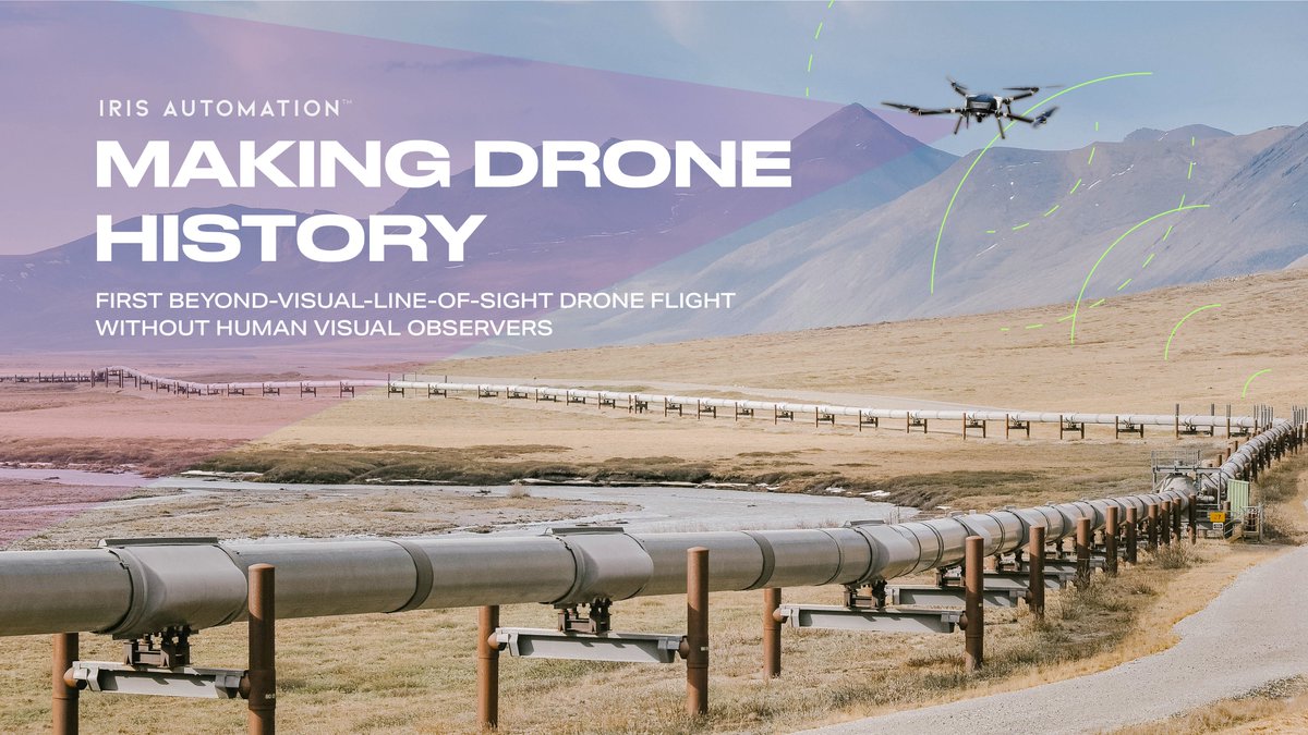 Iris Automation (@iris_automation) on Twitter photo MAKING DRONE HISTORY: Our #UASIPP team has completed the first beyond-visual-line-of-sight drone flight using onboard DAA in place of human observers alongside <a href="/FAANews/">The FAA ✈️</a> <a href="/uafairbanks/">UA Fairbanks</a> <a href="/AlyeskaPipeline/">Alyeska Pipeline</a> <a href="/EchodyneCorp/">Echodyne</a> #ACUASI #Skyfront #BVLOS #drones bit.ly/2GGZK5g MAKING DRONE HISTORY: Our #UASIPP team has completed the first beyond-visual-line-of-sight drone flight using onboard DAA in place of human observers alongside <a href="/FAANews/">The FAA ✈️</a> <a href="/uafairbanks/">UA Fairbanks</a> <a href="/AlyeskaPipeline/">Alyeska Pipeline</a> <a href="/EchodyneCorp/">Echodyne</a> #ACUASI #Skyfront #BVLOS #drones bit.ly/2GGZK5g