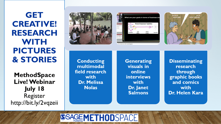 socscispace's tweet photo. Did you miss the #MethodSpace "Get Creative" webinar? Full video recording where @einterview @DrHelenKara & Melissa Nolas talk about creative research approaches! Keep checking in to here about the next #MethodSpace Live webinar!
https://t.co/8B2bK4EGo5 https://t.co/5g5aDc8ydr