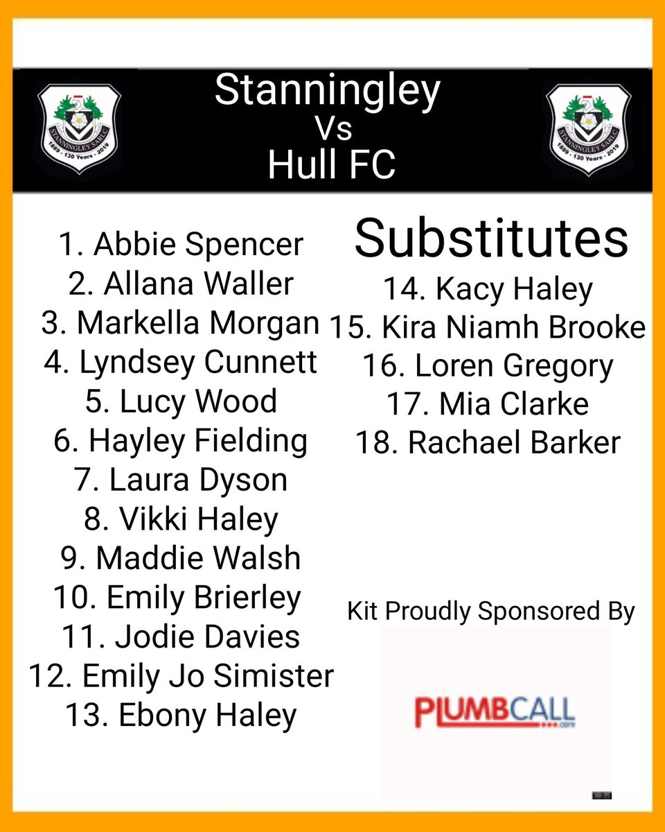 StanningleyLadi's tweet photo. Here are the ladies who will be taking on Hull FC Ladies at The Arthur Miller Stadium!! 

2pm Kick Off!! 

The Arthur Miller Stadium, Coal hill drive, LS13 1PA 

COME SUPPORT THE LADIES 

⚫⚪🖤⚪⚫ https://t.co/U60PLy4b1n