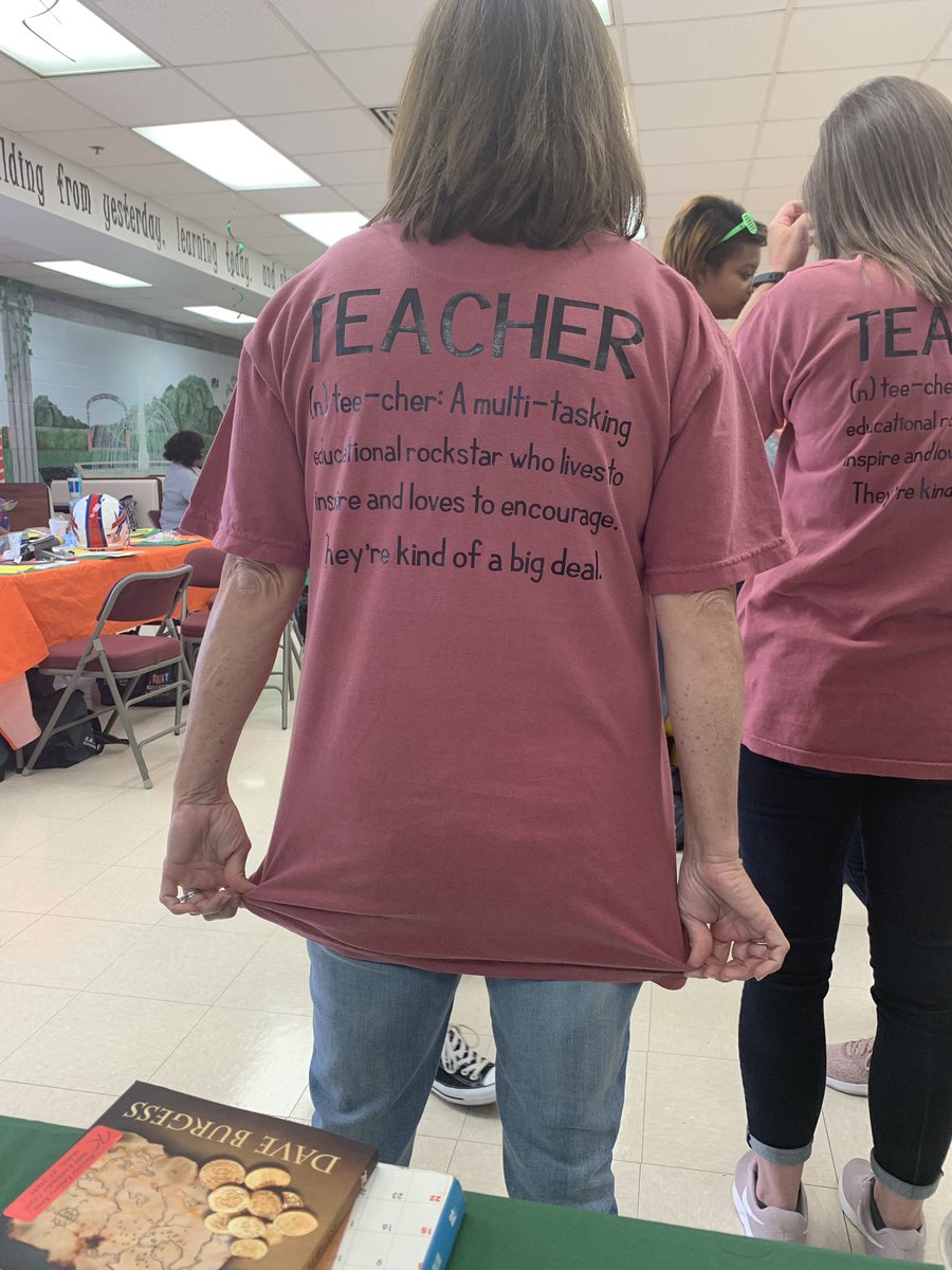 KinnEducates's tweet photo. When your @DicksonTigers teachers go far beyond your Vision and expectations of developing a grade level team theme...they design T-shirts and perform for the staff. #teambuilding activity #TeamDickson #gameday @empowermcpss #curricular connected themes https://t.co/qL4k85ixTO
