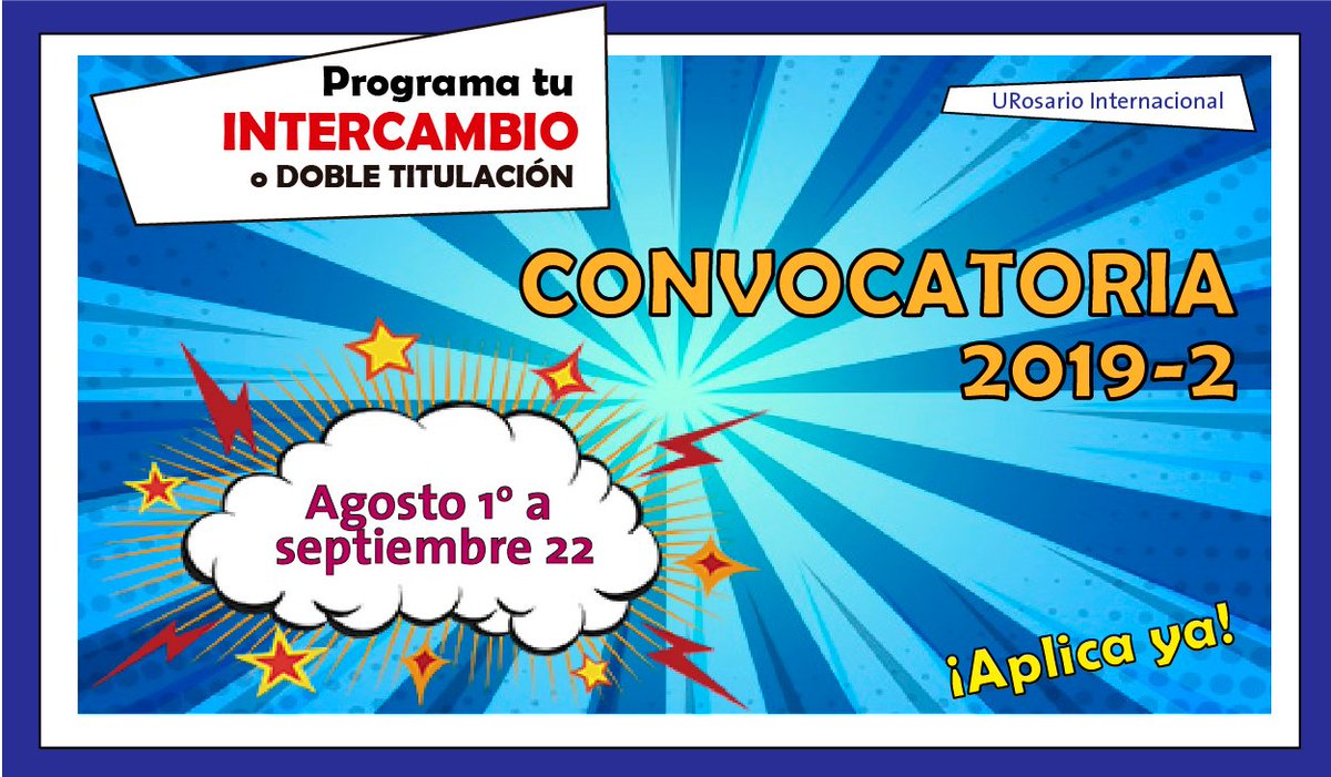 ¡Proyéctate al mundo con URosario Internacional!  Abrimos la convocatoria para que programes tu intercambio y doble titulación.  Más información en bit.ly/2Kiq5HL
#InternacionalizacionParaTodos #URInternational