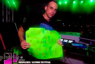 In honor of my birthday month here’s a picture of <a href="/djbam/">DJ Bam Bam</a> at kosmic fest 2009 holding my birthday sign that reads “Daydream’s B-day rave, give me kandy” if you know, you know. #PLURlife