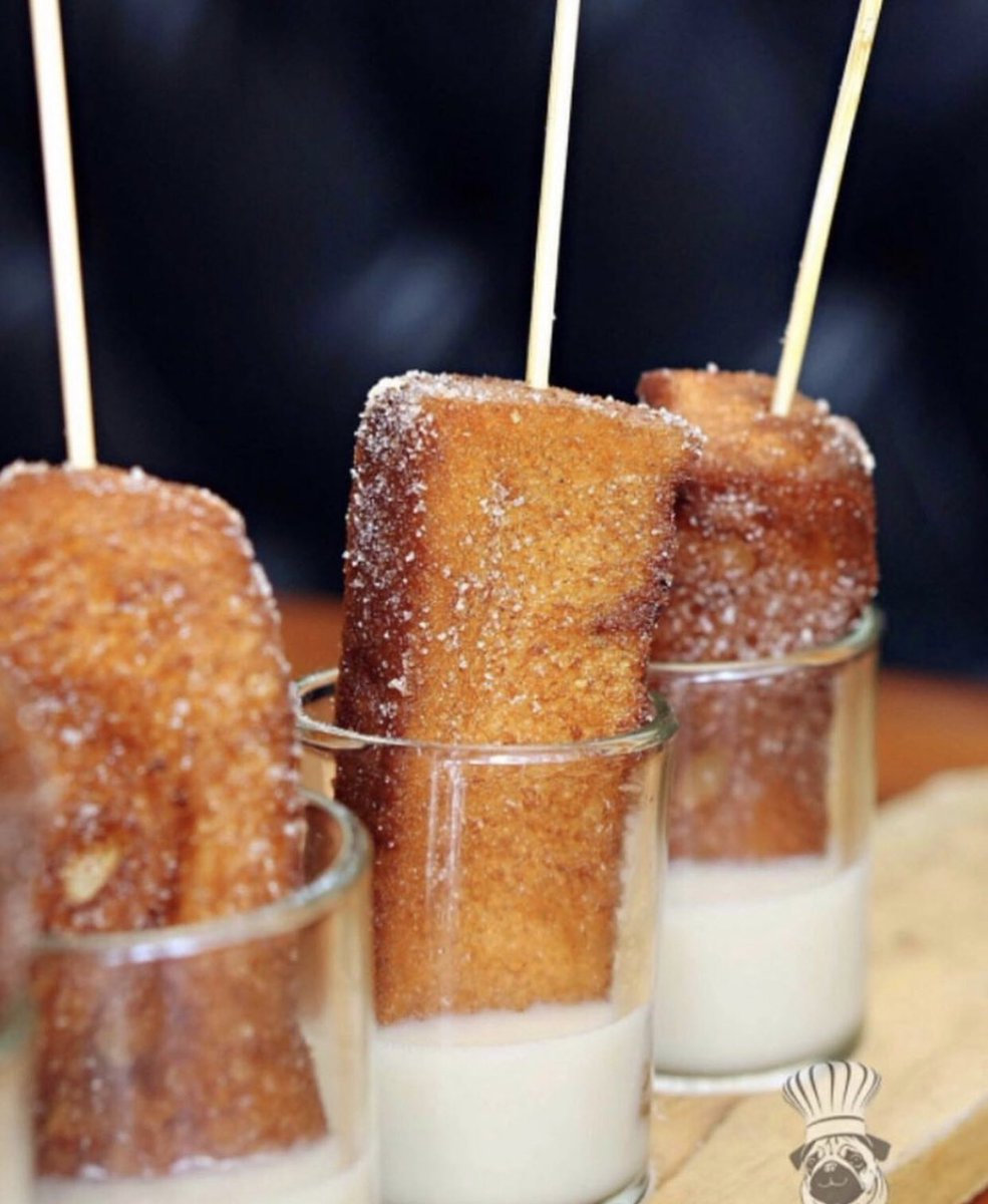 French toast popsicles with condensed milk dip, stop it... 🤤 . . . 📍 Rok Burger, Fort Lauderdale FL #frenchtoast #foodporn #condensedmilk
