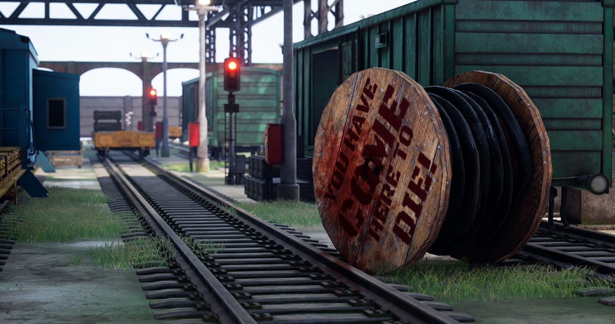 PlayRogueHeist's tweet photo. Keep an eye out for enemies or meet a rather cliched end.

This trainyard is infamous for the gang fights it has witnessed. Here, you are on your own...
#RH #gamedev #indiegame #indiedev #gameart #gamedesign https://t.co/f0Y5m6xErY