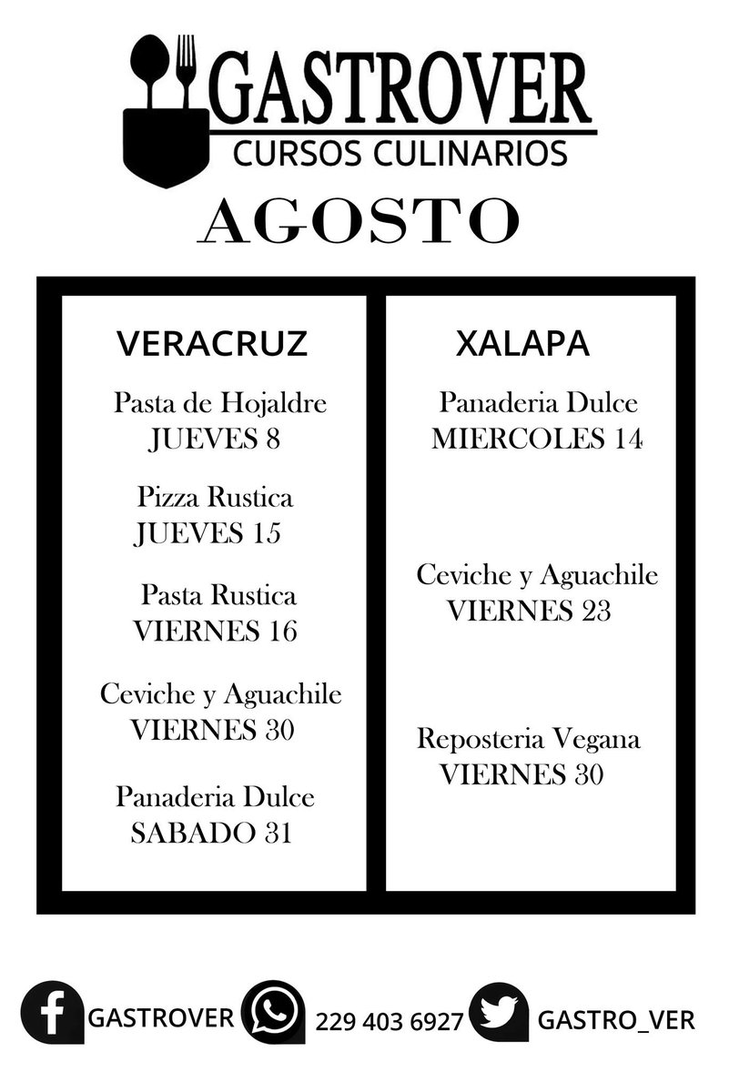 gastro_ver's tweet image. Talleres con @gastro_ver  durante el mes de agosto!

#chef #iamchef #gastronomia #mexico #today #new #gourmet #Xalapa #Veracruz #clases #culinario #chef #puerto
