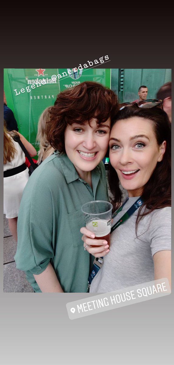 LauraJHalton's tweet photo. I've had worse Thursdays 😆 Great eve @Heineken_IE #starinjapan 🇯🇵 #RugbyWorldCup #Heineken https://t.co/2fSeTpczgN