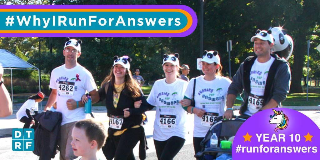 DTRFoundation's tweet image. #DesmoidSurvivor, Amanda H., has been to 8 out of 9 @RunforAnswers 5Ks! Why does Amanda #RunforAnswers? "So that one day #desmoid patients will stop hearing the words “we don’t know” from their doctors.” Don’t miss the ﹡Year 10﹡ celebration on 9/22! runningforanswers.org