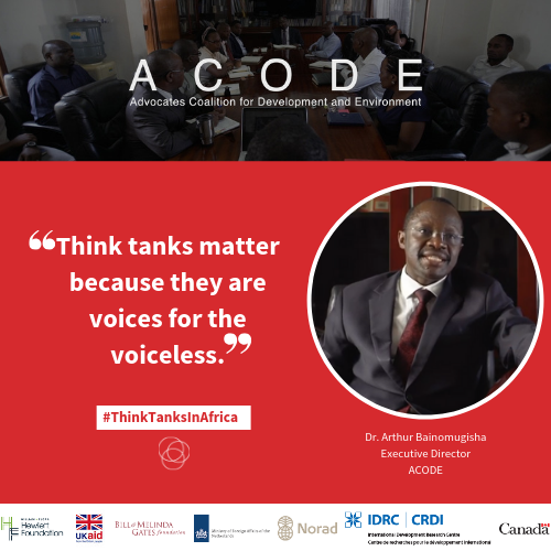 .#ThinkTanksInAfrica: 'Think tanks matter because they are voices for the voiceless.'Learn more about @ACODE_Uganda's journey in the TTI program & about their work in this latest interview: bit.ly/2YBgZiw #SDGs #impact #influence #equality #youth #research #evidence