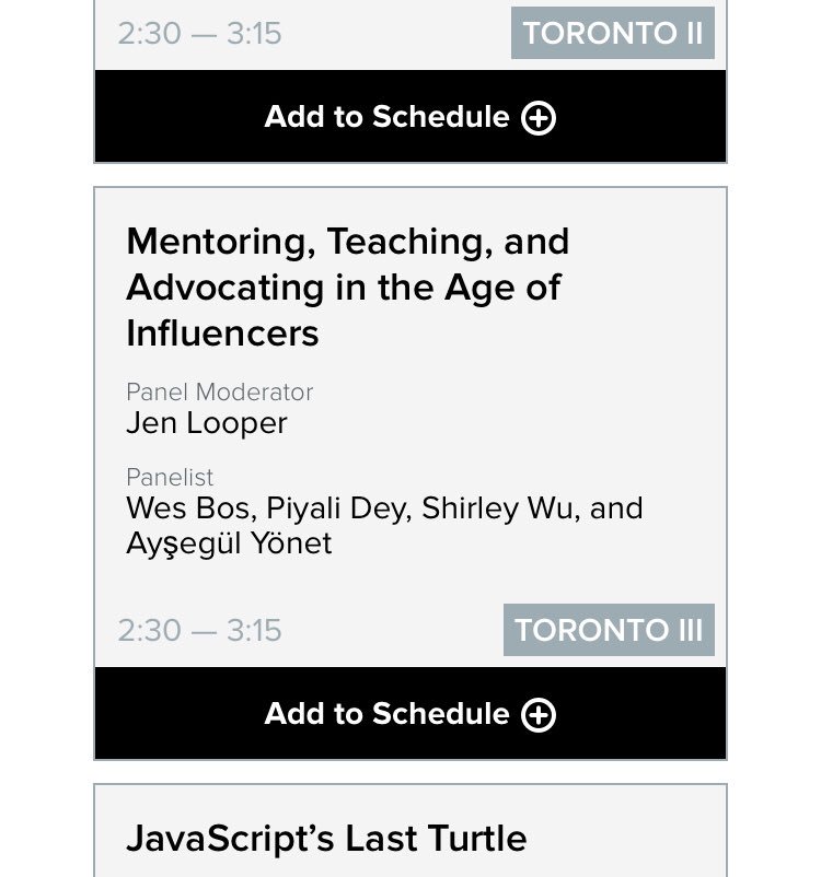 piyali_vancity's tweet image. Super excited to be on this panel at @FITC with all these amazing people in our industry like @wesbos, @sxywu, @AysSomething and @jenlooper. Do sign up for this session. We have lot of good things to share! #mentoring #teching #influencers