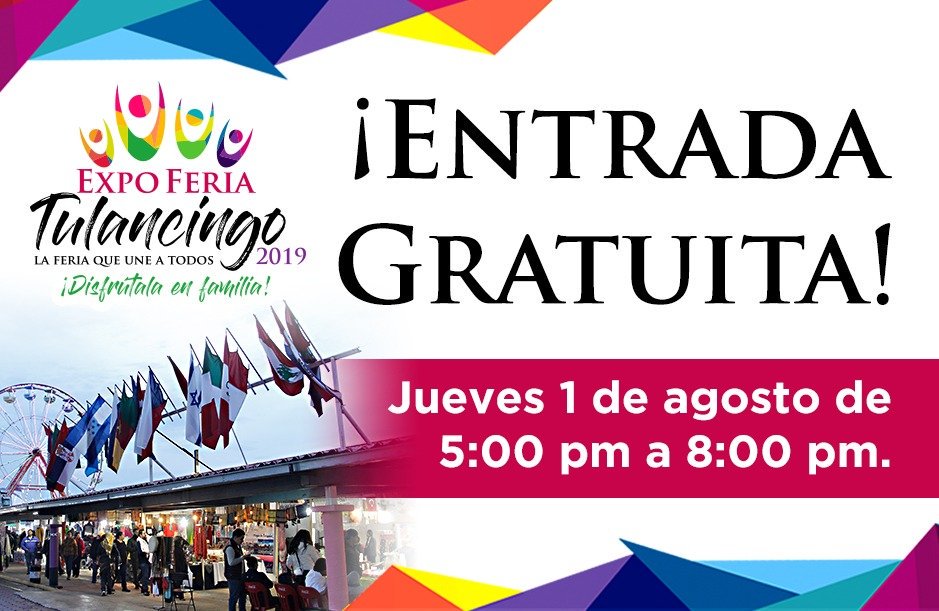 FeriaTulancingo's tweet photo. ¡UNA HORA MÁS DE ACCESO GRATUITO EN EL PRIMER DÍA DE FERIA! 😱😎🤩🤩🤩

Ven a disfrutar en familia de la inauguración y coronación a reina de la Expo Feria Tulancingo 2019. https://t.co/Y7QQ1BlwYy