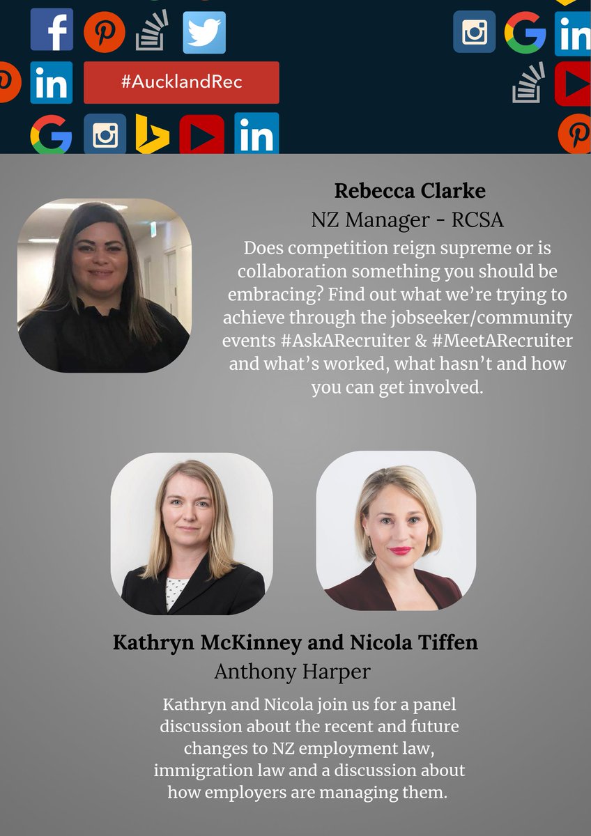 #AucklandRec Meetup RSVPs are now live. We’ve got limited numbers for this event so if you want to join us, you better get in quick- you know the drill! meetup.com/Auckland-Recru…