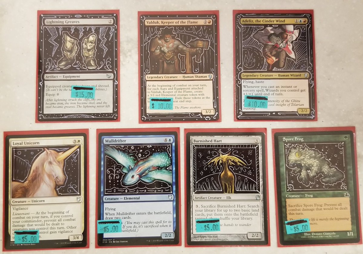 Had a very productive alter day at work! Some of my favorite blackout alters to date! All for sale! (I need my own price gun, things super useful) DM me if interested! 
#mtg #mtgalter #mtgart #blackoutalter