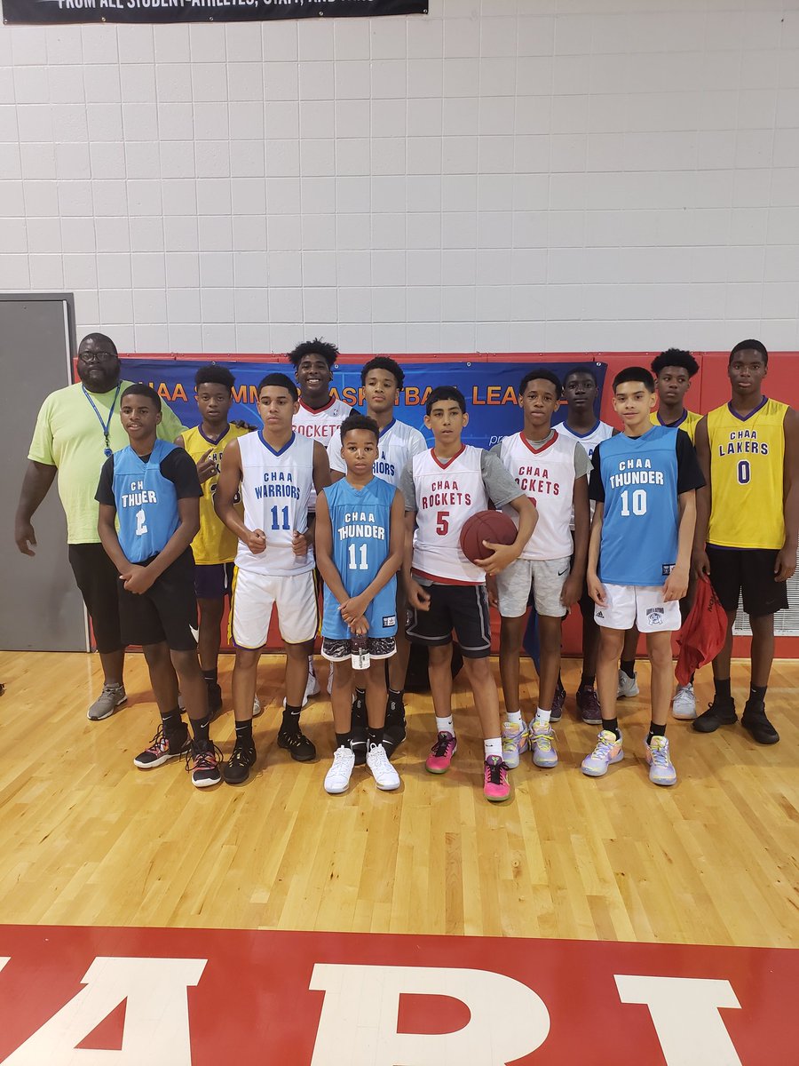 The West All-Stars, winners of the 2019 CHAA Summer Basketball League All-Star game.