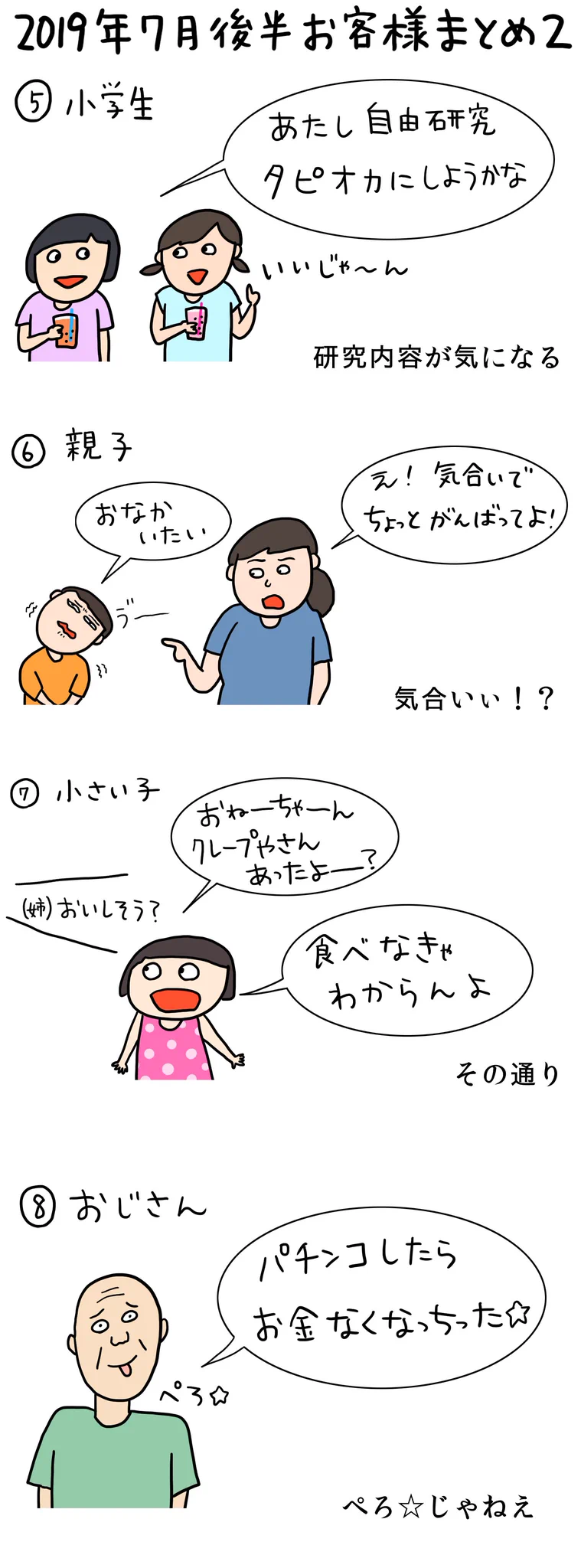 クレープ屋さんのお客さん7月後半のまとめはこちら！相変わらずタピってる人多めww