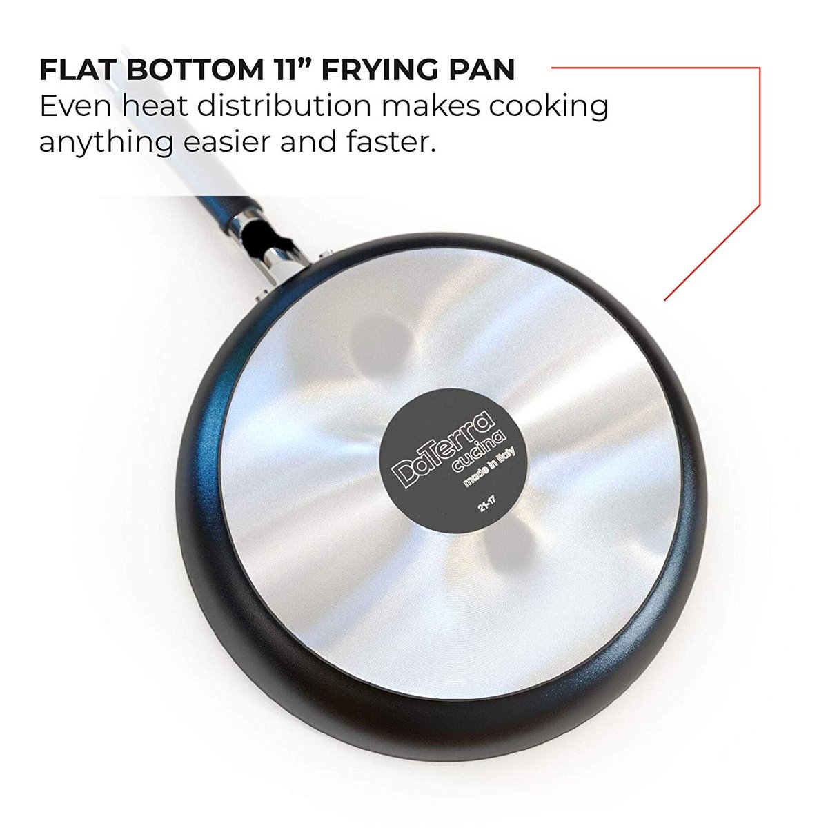 DaTerraCucina's tweet image. Flat bottom frying pan makes for even heat distribution. #evenheat #bettercooking #fryingpan #easierandfaster