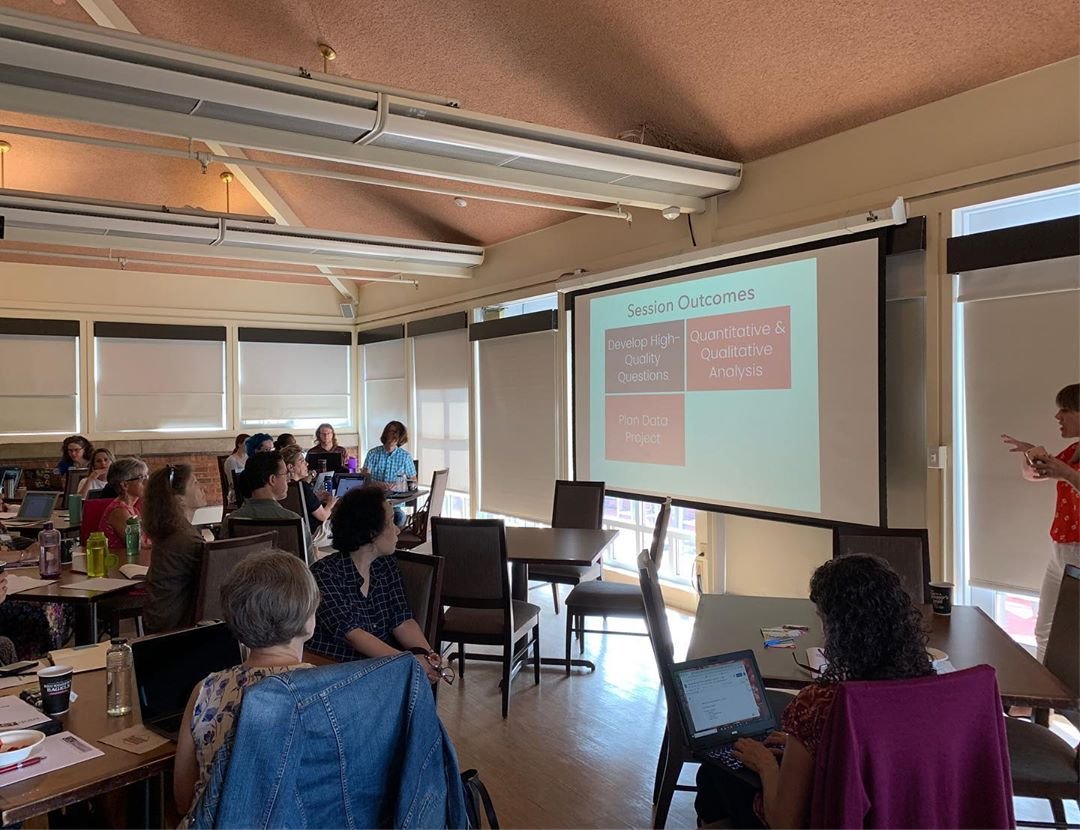 trinitylibrary's tweet image. Today, a dozen staff members from @trinitycollege  Information Services joined @wesleyan_lib + @ConnCollLibTech at Wesleyan University&apos;s Albritton Center to learn about data storytelling from the @CTOpenData