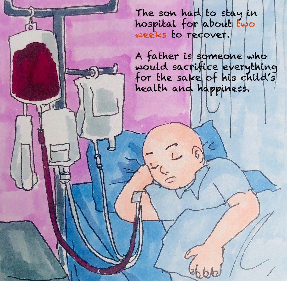 Hero dad donates 1,866ml of bone marrow to save son suffering from acute T lymphoblastic leukemia, 686ml above the usual donation limit at one time