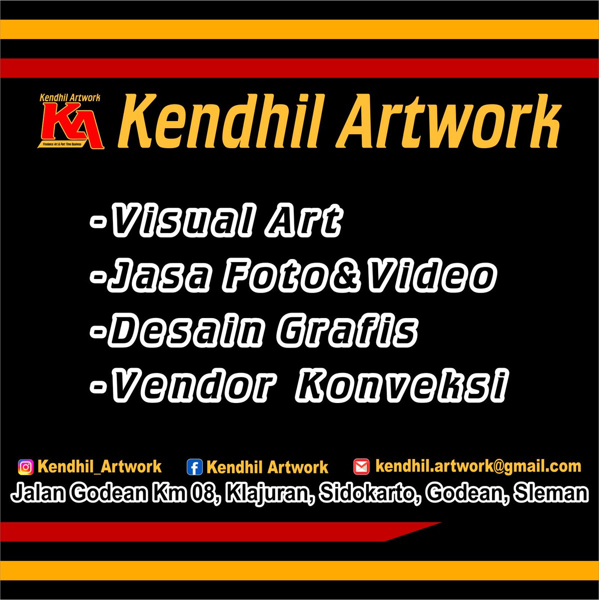 Full Layanan Kendhil Artwork.

Untuk Yogyakarta dan sekitarnya.

CP : 089675235541 (Andi Setya) chat Whatsapp Only

#jogjaistimewa #kendhilartwork #jogjainfo
#jogjakarta #jasajogja #JumatBerkah  #Videoshotingjogja #dokumentasivideojogja #jasadokumentasiwedding #weddingdokumentasi