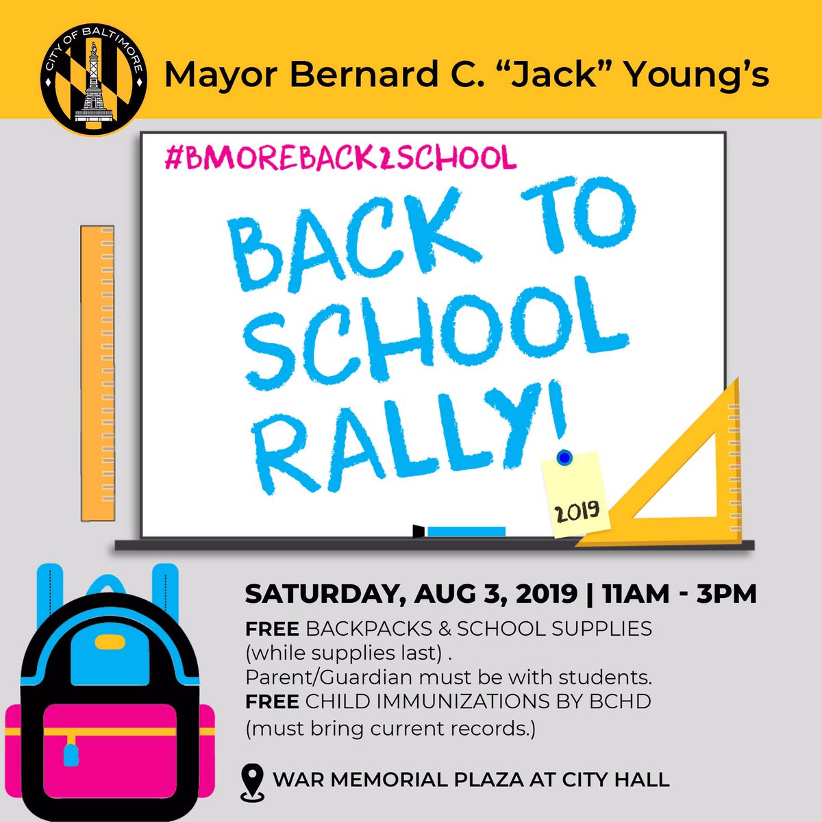 Bmorelive19's tweet photo. Lineup this weekend;
SAO PopUp - Feel The Steam Aug. 2nd, 6-9pm @ MD Science Center
Mayor's Back To School rally Aug. 3rd, 11am-3pm @ War Memorial Plaza at City Hall
Hands Across Bmore Aug. 3rd, 6pm on North Ave and Hilton
See you there, please share!!
#Bmorelive19 https://t.co/kxJbebiUI8