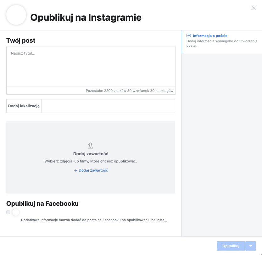 alekociol's tweet photo. #Instagram wprowadził możliwość planowania postów!

Póki co możemy zrobić to z desktopa. Wystarczy otworzyć #CreatorStudio i zaplanować posta lub materiał na #IGTV. https://t.co/kaJRDVnVPN