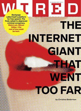 magazine cover for wired magazine. a close up of a white woman's mouth. red lipstick applied to lips