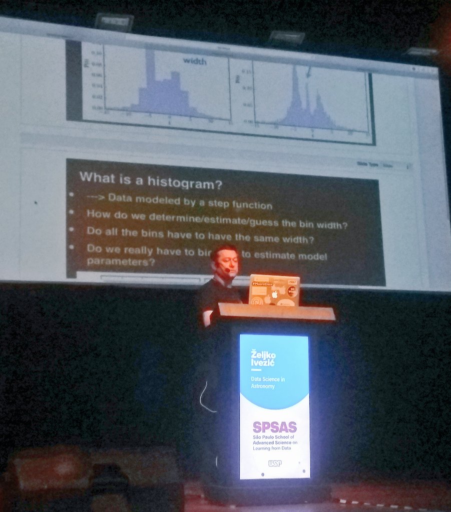 falcaopetri's tweet image. Don&apos;t let a histogram&apos;s number of bins fool you. Check out the Bayesian Blocks #algorithm, the #AstroML #python module, and the amazing @LSST project! Thanks, Prof. Željko Ivezić! #SPSAS2019 #BigData #astroinformatics #DataScience
