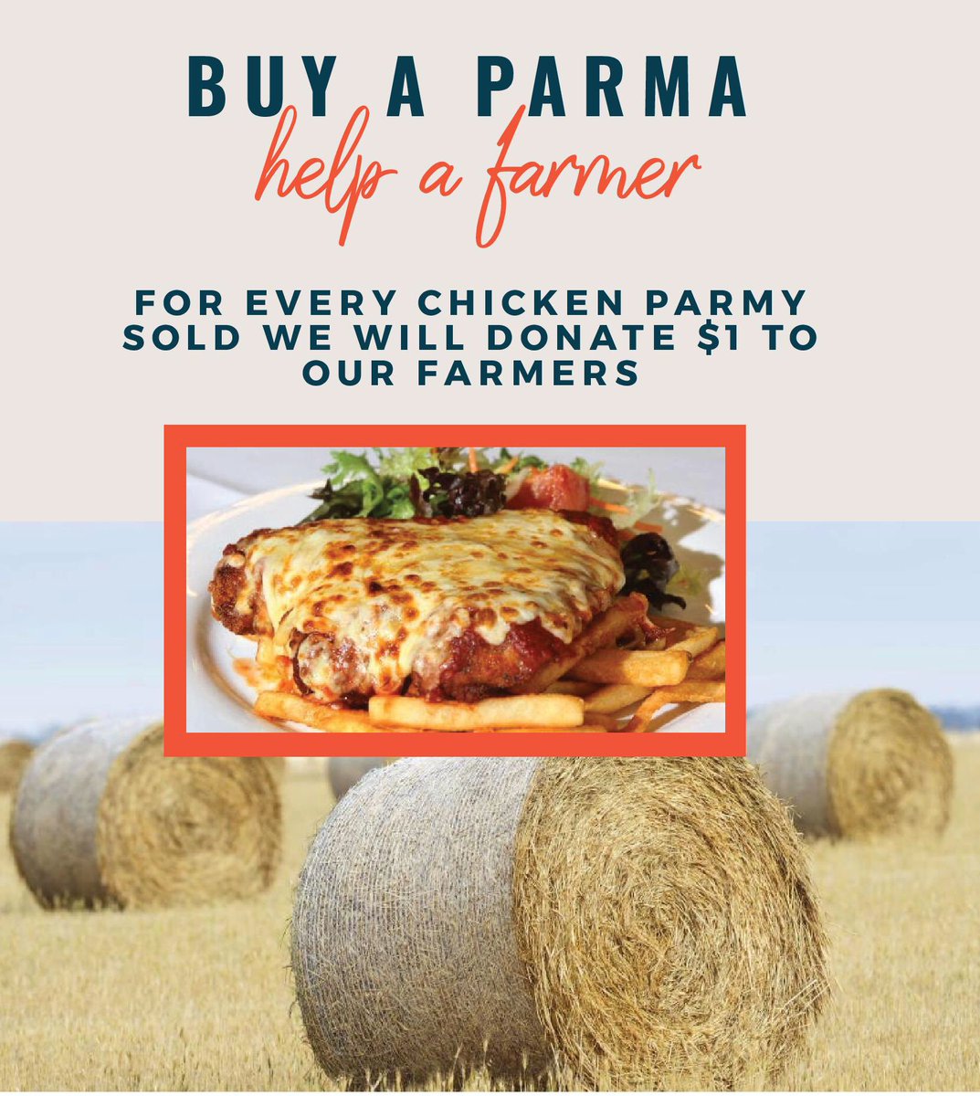 All this month we are donating to @parmaforafarmer every Parma sold we will donate $1 to help drought struck farmers across Australia. @ballaratparmas #myredlion #parmaforafarmer #eatlocal #supportlocal #visitballarat