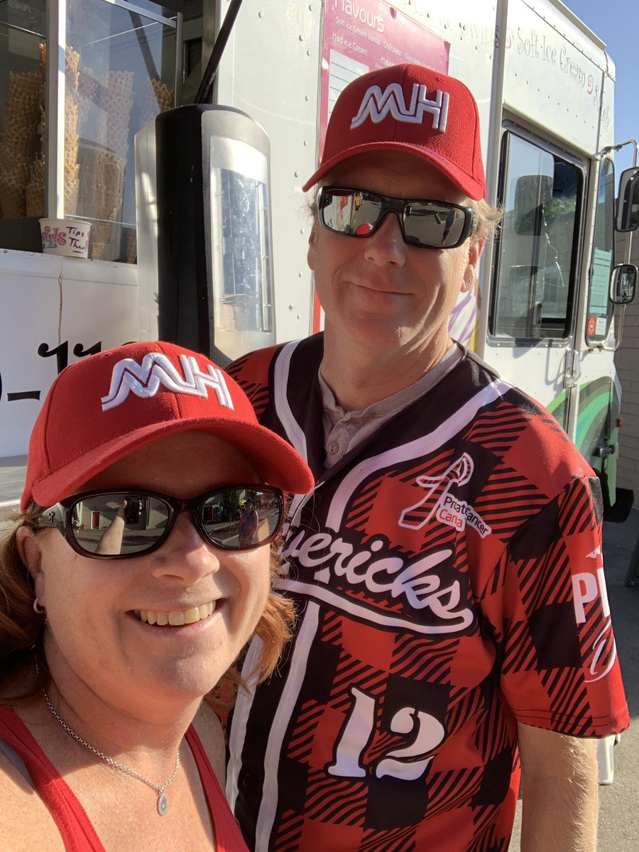 lokeydale's tweet image. A perfect way for @daviddalemh and I to spend our 27th anniversary. At the @mhmavericks game eating @swirlsicecream for anniversary dinner #imfluffyforareason #toohotfordinner #wouldntbeanywhereelse