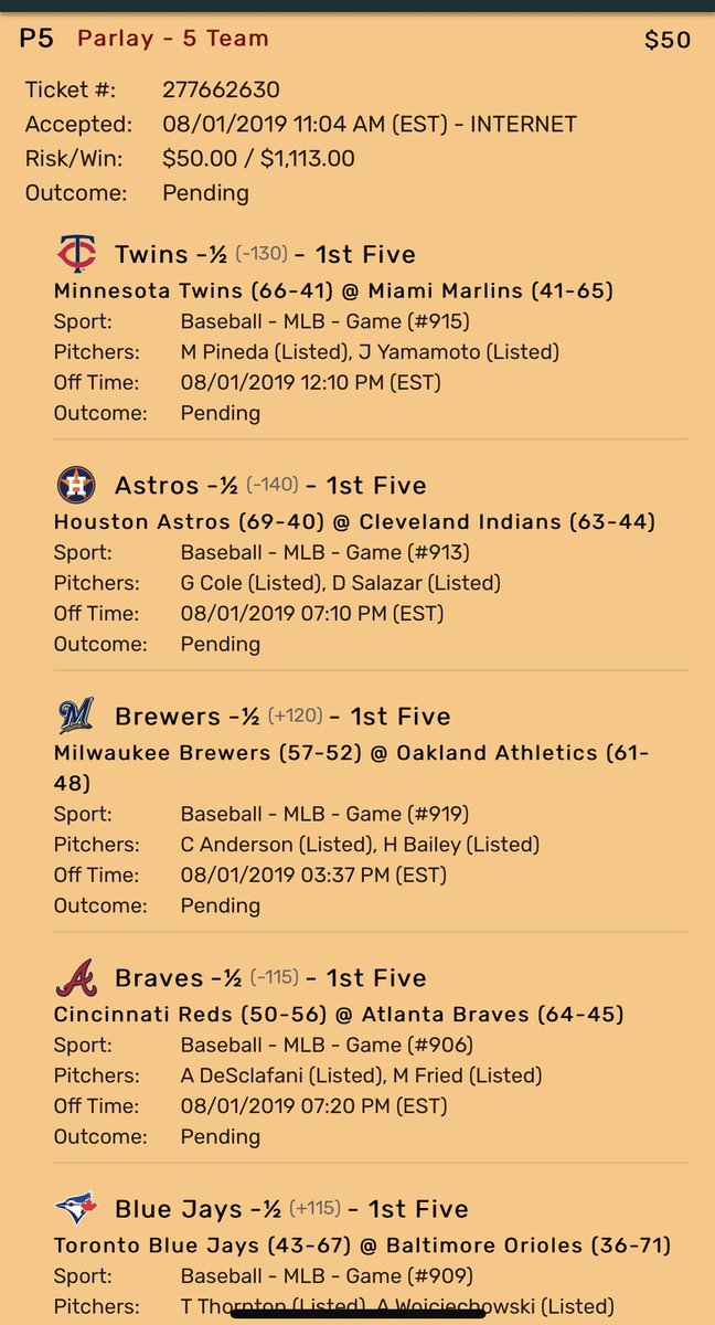 StackItSports's tweet image. WINNER 💰

.5u parlay given to all clients

We are ROLLING into the pennant races, CFB and NFL

DM for all packages
