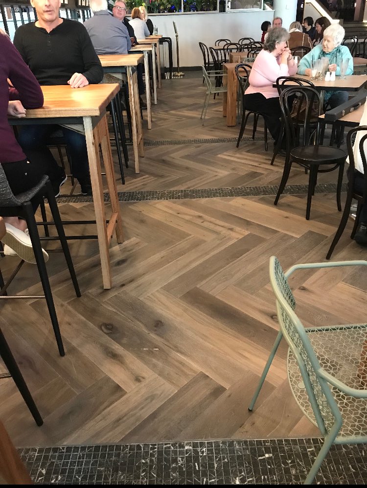 Nice herringbone install done last month thanks #next #woodcut #design #designflooring