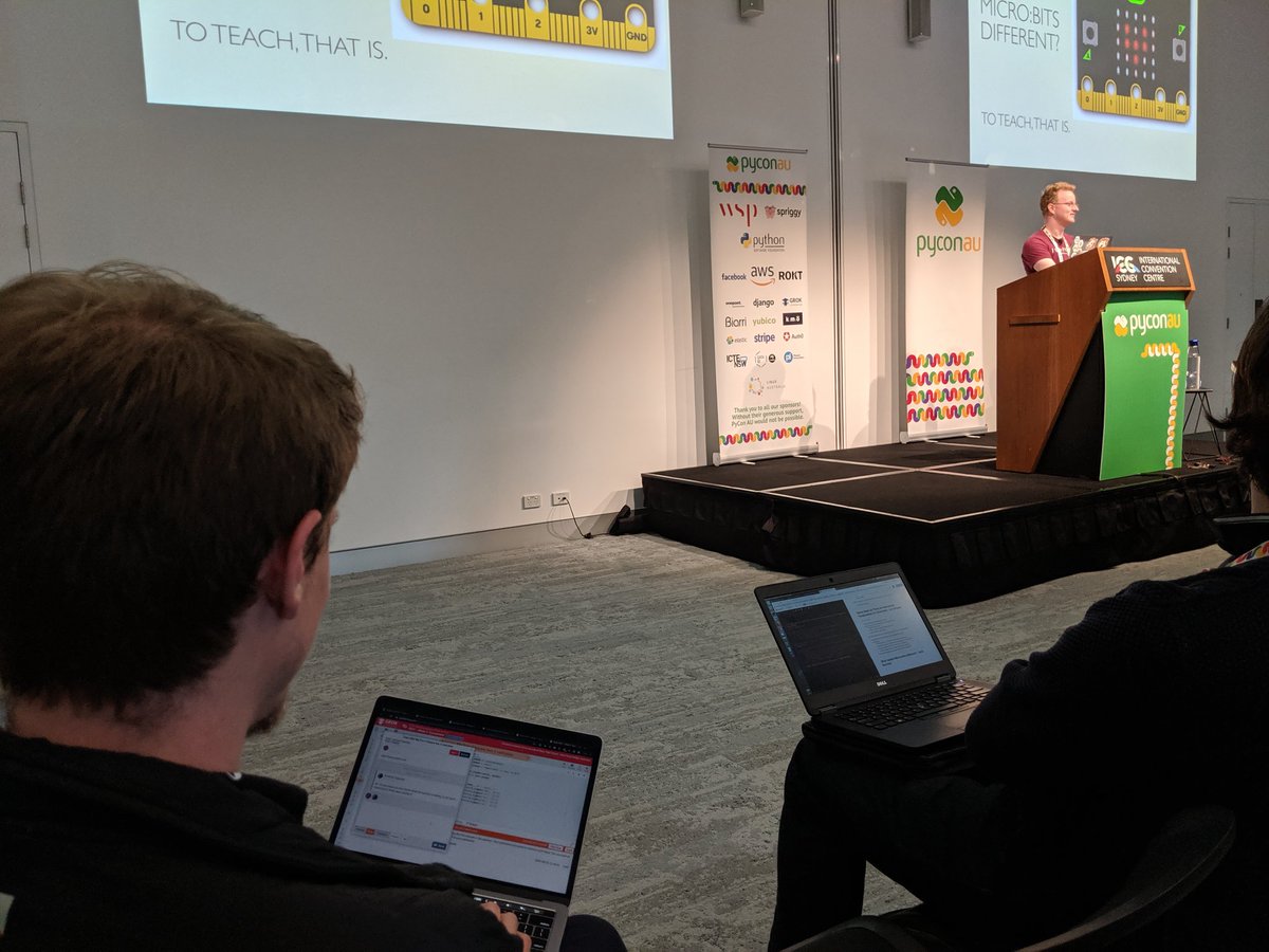 @nicky@tech.lgbt (@nickyringland) on Twitter photo #NCSSChallenge tutoring at #pyconau featuring <a href="/jgaten/">Jackson Gatenby</a> (also feat. <a href="/jackreichelt/">Jack (Adventure Events)</a>, currently presenting!)
🎉💚💯
<a href="/ncss/">NCSS</a>
@AusCompAcademy
@groklearning #NCSSChallenge tutoring at #pyconau featuring <a href="/jgaten/">Jackson Gatenby</a> (also feat. <a href="/jackreichelt/">Jack (Adventure Events)</a>, currently presenting!)
🎉💚💯
<a href="/ncss/">NCSS</a>
@AusCompAcademy
@groklearning