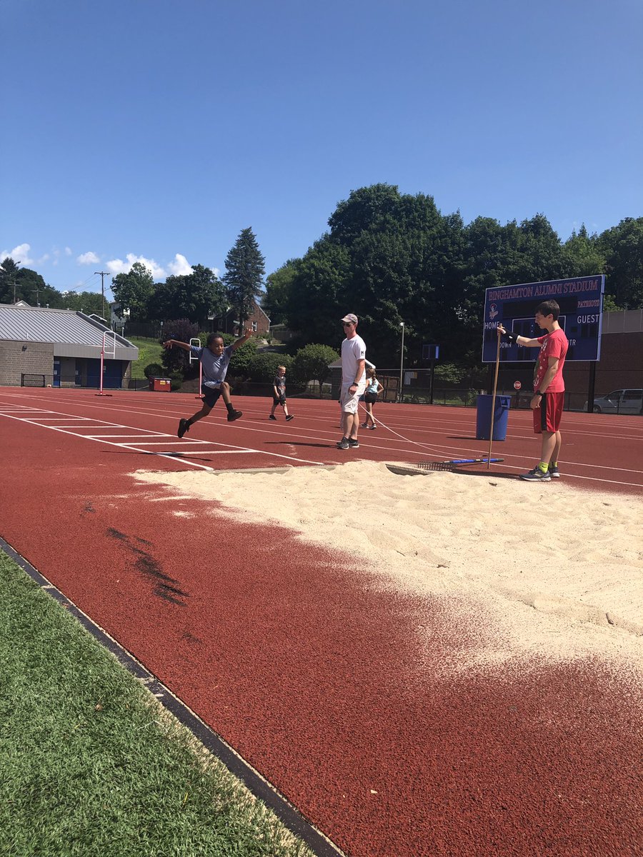jennylb343's tweet photo. More Binghamton Track and Field Camp.  Let’s throw and jump!  #BPatriotProud https://t.co/5tY79XUGTr