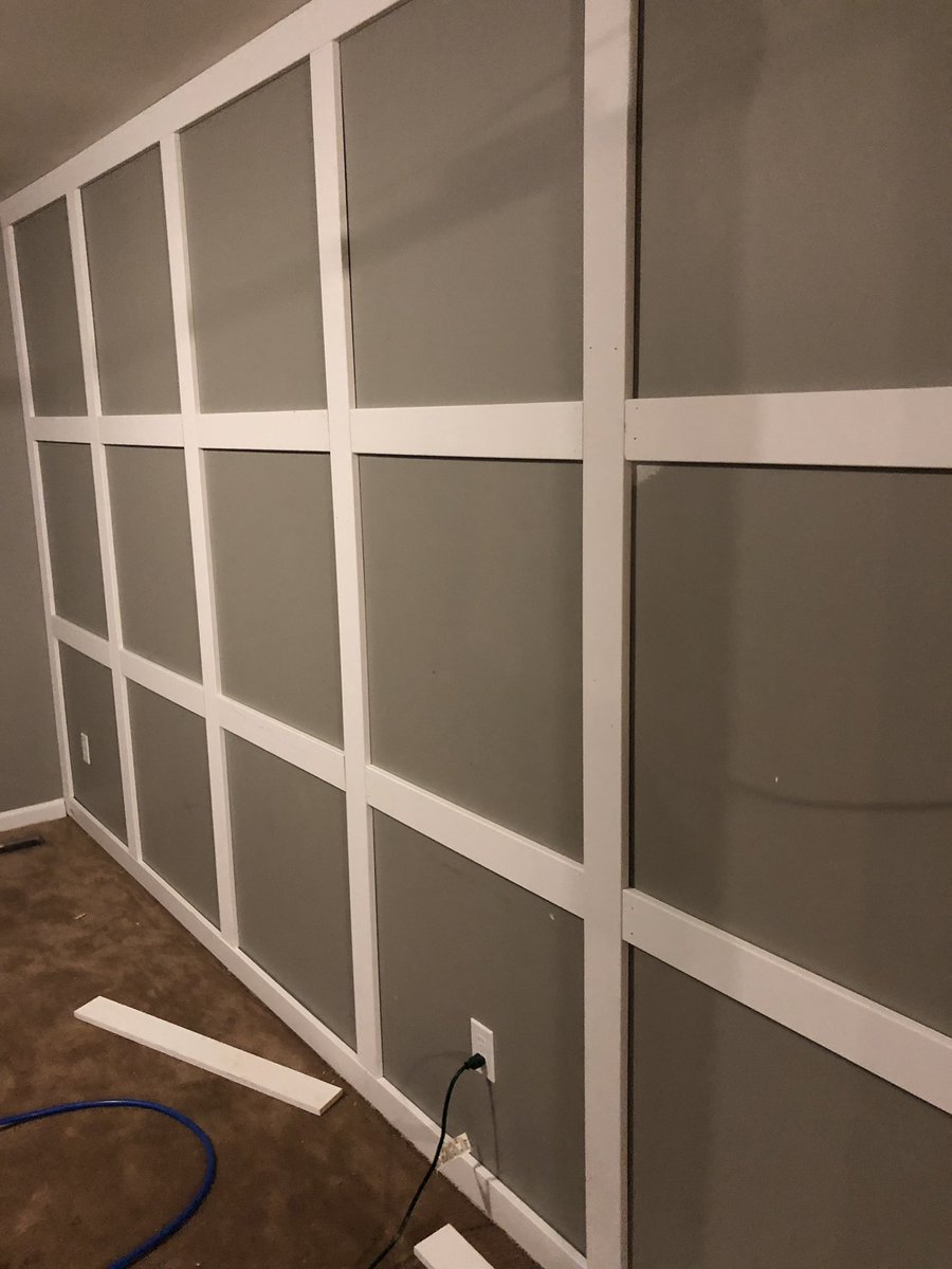 LHS_IndTech's tweet photo. Got the bones of the accent wall up in #Kid4 ‘s room. 

Now we caulk. . .  And then caulk some more.

Thanks @LindsayLHS for the help!

#SummerProject19 https://t.co/NCXYrpNpgF