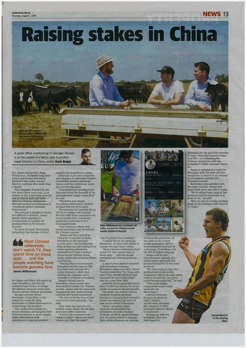 L28Produce's tweet photo. “Raising Stakes in China” great article from The Countryman on @L28Produce building a brand that captivates the attention of their Chinese consumers with consistent direct engagement.

https://t.co/ImwWCElAiY

@zacheryrelph @callydupe 
#blockchain #china #engagement #beef https://t.co/9axDD4DaW3