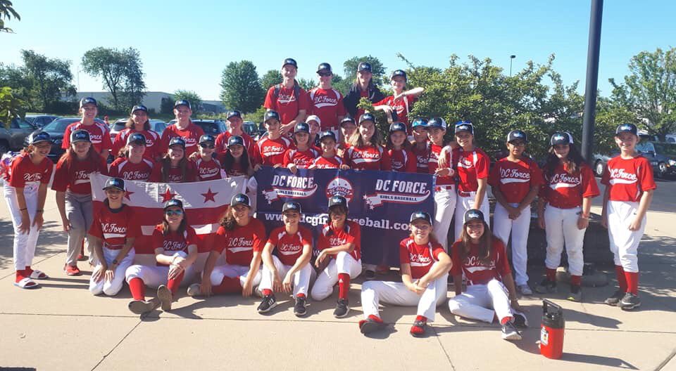 DCGirlsBaseball's tweet photo. Hey DC!  Here we all are representing DC at #BFANationals! https://t.co/JMQrtXAA3X