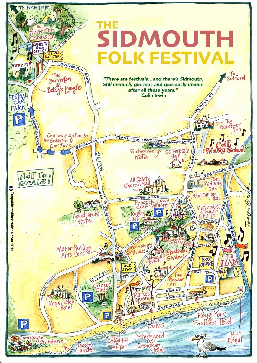 What a beautiful morning here in Sidmouth! Events start from midday today. Here's a handy venue map to help with planning. Have a great Friday :)