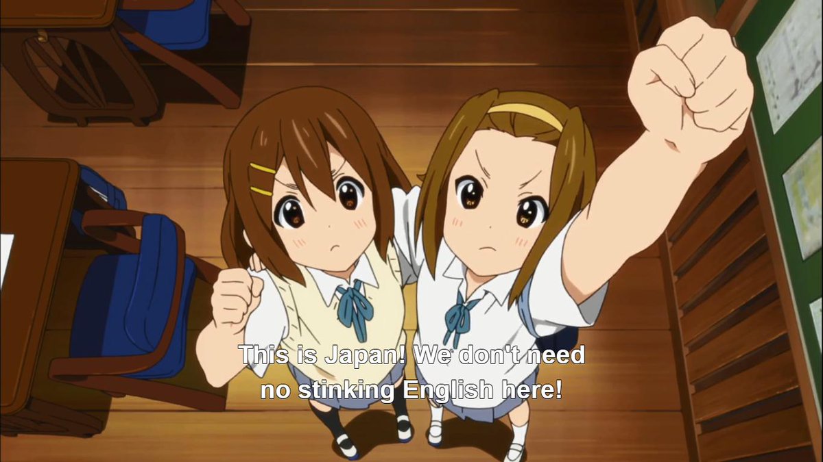 Right-leaning people: "Anime is apolitical."K-On!!: