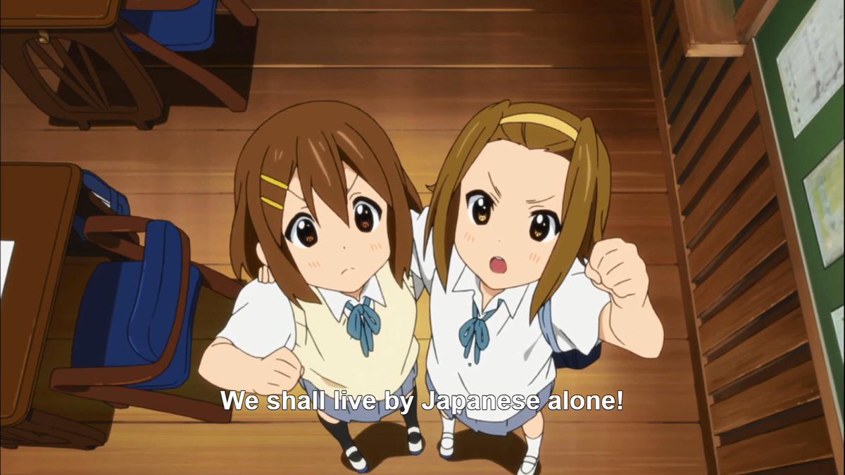 Right-leaning people: "Anime is apolitical."K-On!!: